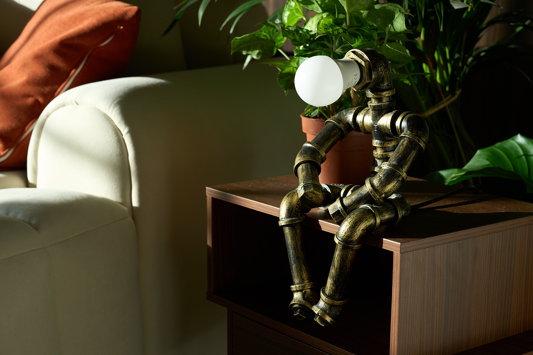 Art piece corner with curated wall display, a styled interior detail at The Designer's Penthouse